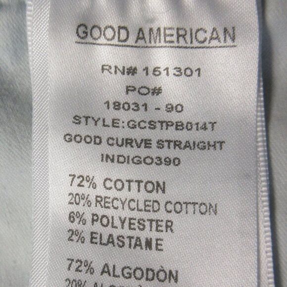 GOOD AMERICAN Good Curve Straight Light Compression Jeans Sz 18 Denim GCSTPB014T - Picture 7 of 16